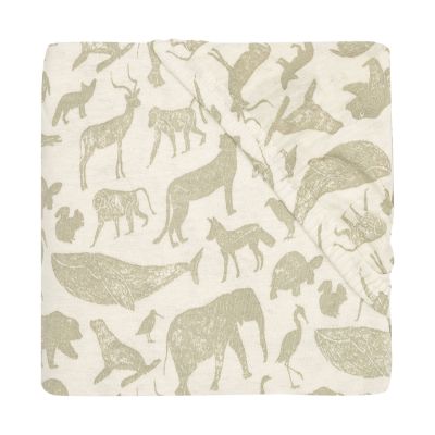 Jollein Jersey Animals Hoeslaken Olive Green