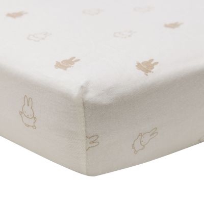 Jollein Ledikanthoeslaken Jersey Happy Miffy Nougat 60 x 120 cm