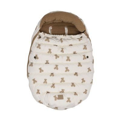 Jollein Puffed Voetenzak - Groep 0+ 3/5 Punts Gordel - Mini Teddy Bear Jollein Puffed Voetenzak - Groep 0+ 3/5 Punts Gordel - Mini Teddy Bear