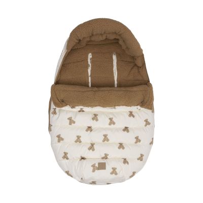 Jollein Puffed Voetenzak - Groep 0+ 3/5 Punts Gordel - Mini Teddy Bear Jollein Puffed Voetenzak - Groep 0+ 3/5 Punts Gordel - Mini Teddy Bear