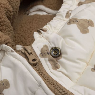 Jollein Puffed Voetenzak - Groep 0+ 3/5 Punts Gordel - Mini Teddy Bear Jollein Puffed Voetenzak - Groep 0+ 3/5 Punts Gordel - Mini Teddy Bear