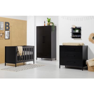 Interbaby Ledikant 70 x 140 - Commode 3 Laden- Hanglegkast 2-deurs Jupiter