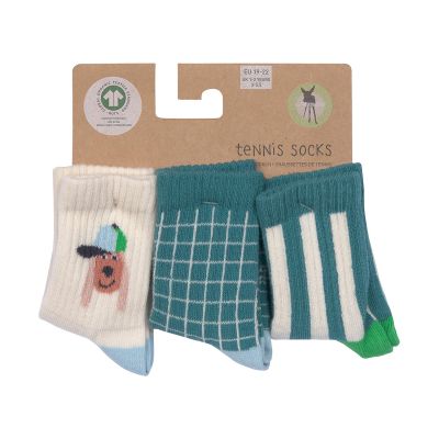 Lässig Tennis Socks 3 pcs GOTS Dog - Maat 19‑22