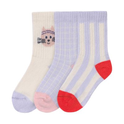 LÄSSIG Tennis Socks 3 pcs GOTS Cat - Maat 19-22