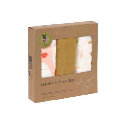 Lässig Heavenly Soft Swaddle L Little Mateys Spicy Orange 80 x 80 cm 3-Pack
