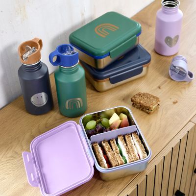 Lässig Lunchbox Roestvrij Staal Little Gang Heart Lilac