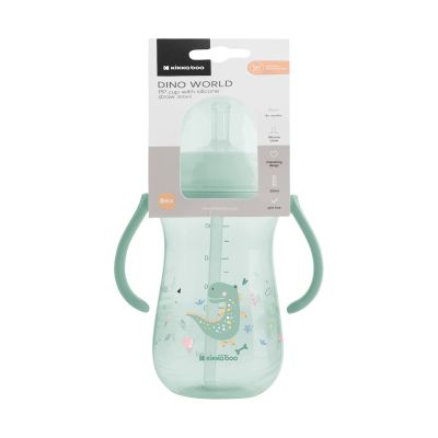 Kikkaboo Dino Wereld Beker Met Siliconen Rietje - 300ml - Mint