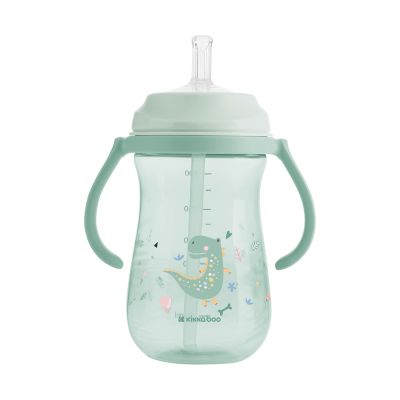 Kikkaboo Dino Wereld Beker Met Siliconen Rietje - 300ml - Mint