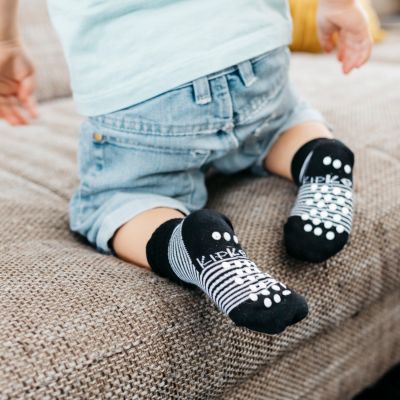 KipKep Blijf-Sokjes - 18-24 Mnd - Antislip - 1-Pack - Black Stripes
