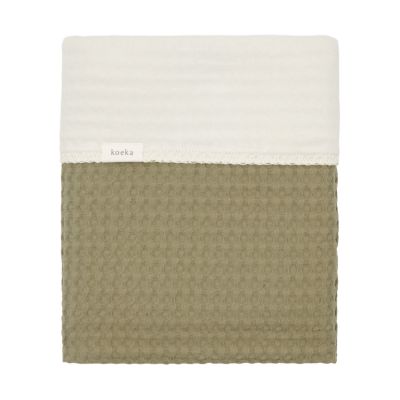 Koeka Ledikantdeken Cotton Fleece Wafel Amsterdam Moss 100 x 150 cm
