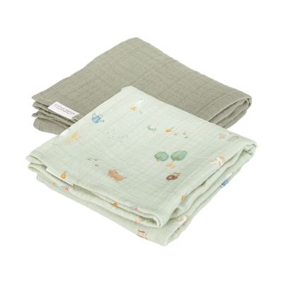 Little Dutch Multidoek Hydrofiel Little Farm / Olive 70 x 70 cm