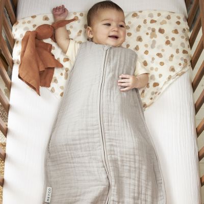 Meyco Baby Uni baby slaapzak Pre-Washed hydrofiel Greige 90 cm