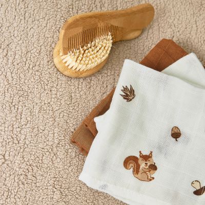 Meyco Monddoek Hydrofiel Forest Animals Toffee 30 x 30 cm 3-Pack
