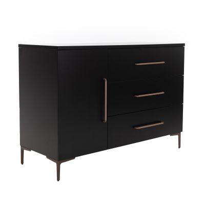 TWF Ledikant 60 x 120 - Commode XL 3 Laden 1 Deur Modena Metaal 