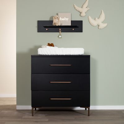 TWF Ledikant 60 x 120 - Commode 3 Laden - Hanglegkast 2 Deuren 1 Lade Modena Metaal