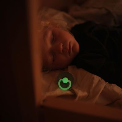 Frigg Glow In The Dark Rope Fopspeen - Rond - 2 Stuks - 6-18 Mnd - Stone Blue/Sage