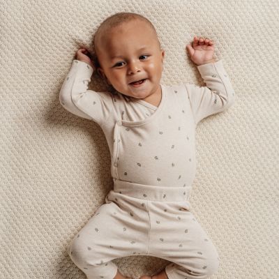 Little Dutch Romper Overslag Lange Mouw Little Farm Green Leaves 50