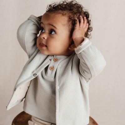 Little Dutch Vest Little Farm Wafel Soft Green 50