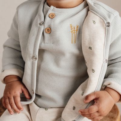 Little Dutch Vest Little Farm Wafel Soft Green 50