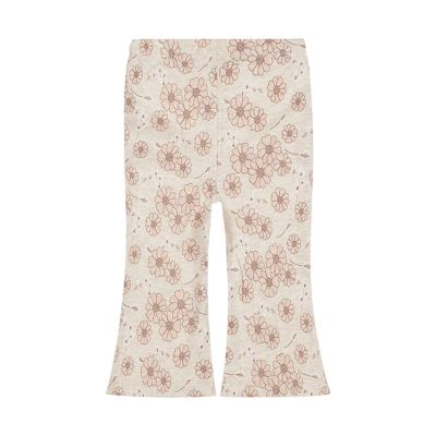 Dirkje Flared Legging – Flower – Maat 68 – Offwhite