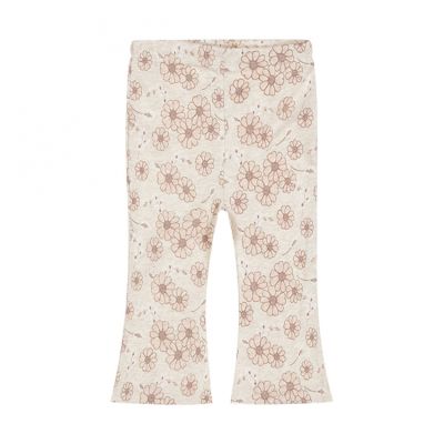 Dirkje Flared Legging – Flower – Maat 68 – Offwhite