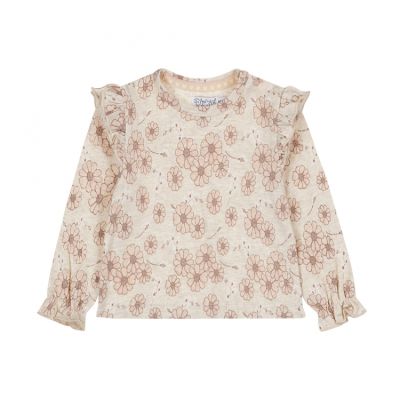 Dirkje Flower T‑shirt – Maat 68 – Offwhite