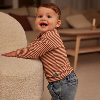 Dirkje Stripes T-shirt - Maat 56 - Pebble
