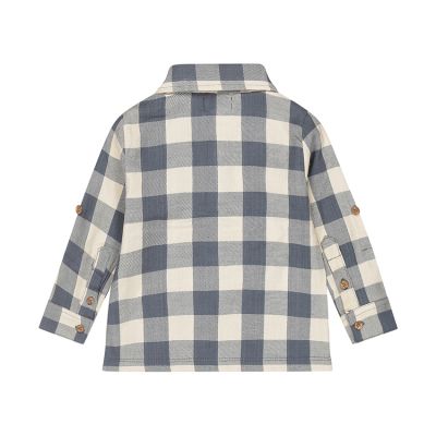 Dirkje Blouse Check – Maat 62 – Navy