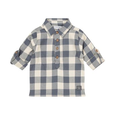 Dirkje Blouse Check – Maat 62 – Navy