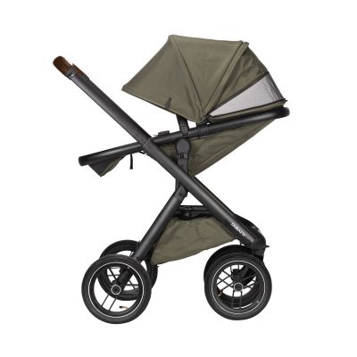 Dubatti One E5 Kinderwagen 2-in-1 Green Frame Black/Dark Brown