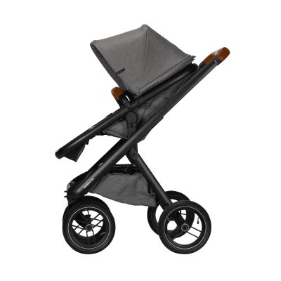 Dubatti One E5 Kinderwagen 2-in-1 Grey Frame Black/Cognac