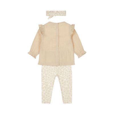 Dirkje 3-Delige Set Blouse - Maat 80 - Beige