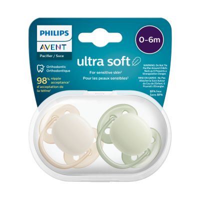 Philips Avent Fopspeen Ultra Soft Beige / Light Green 0-6mnd (2 stuks) SCF091/05
