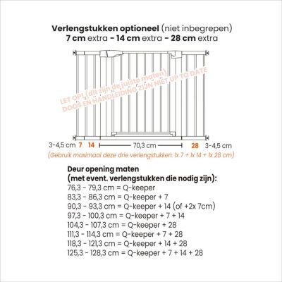 Qute Deurhek - Q-Keeper - 76-79 cm - Clay Qute Deurhek - Q-Keeper - 76-79 cm - Clay