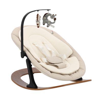 Qute Q-Sittle Newborn Rocker Woody Black + Bekleding Ivory Qute Q-Sittle Newborn Rocker Woody Black + Bekleding Ivory