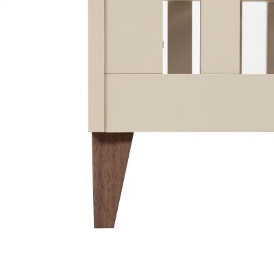 TWF Ledikant 60 x 120 - Commode XL 3 Laden 1 Deur Salerno Walnoot - Hanglegkast 2 Deuren 1 Lade Salerno Walnoot
