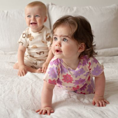 Feetje Premium Summerwear Shortama - Cosy Crumbs - Mt. 80 - Offwhite