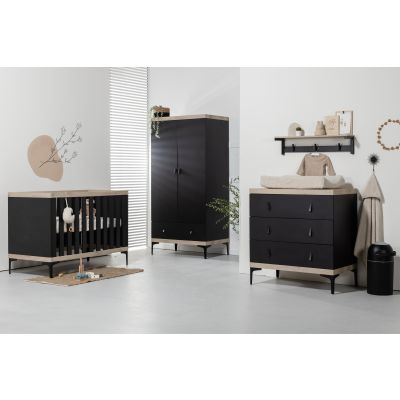 Interbaby Ledikant 60 x 120 Strips Zwart