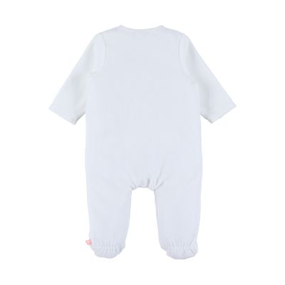 Noukie's F&O Pyjama Met Borduursel - 00 Mnd - Velours - Wit 