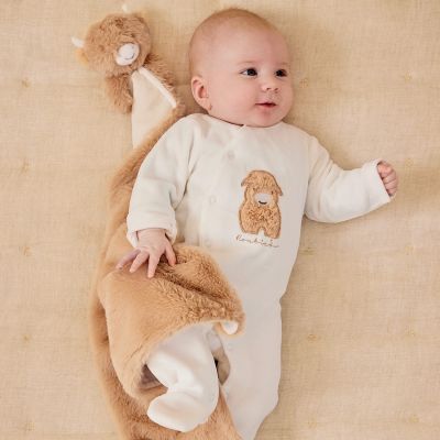 Noukie's F&O Pyjama Met Borduursel - 00 Mnd - Velours - Wit 