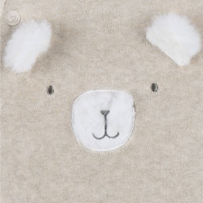 Noukie's F&O Pyjama Met Borduursel - 1 Mnd - Velours - Beige Noukie's F&O Pyjama Met Borduursel - 1 Mnd - Velours - Beige