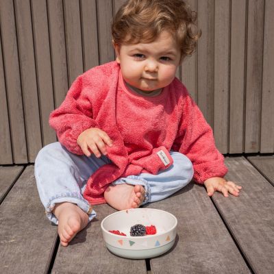 Timboo Slabbetje Met Mouwen - Raspberry Rose Timboo Slabbetje Met Mouwen - Raspberry Rose