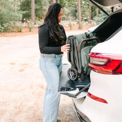 UPPAbaby Minu V3 Buggy - Evelyn Meadow Green Carbon Frame met Kastanje Bruin Leer UPPAbaby Minu V3 Buggy - Evelyn Meadow Green Carbon Frame met Kastanje Bruin Leer