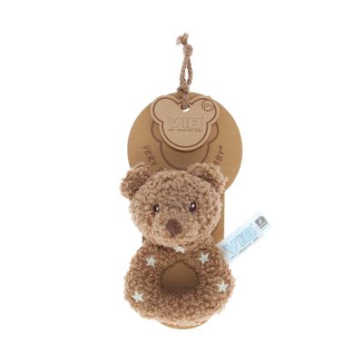 VIB Teddy Beer Pluche Rammelaar - 22 cm - Bruin