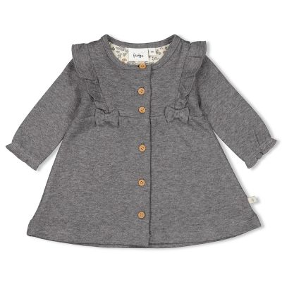 Feetje Jurk Ruches Stay Magical Grijs Melange 62