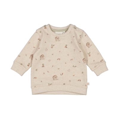 Feetje Fall Favorites Print Sweater - Maat 50 - Offwhite Melange