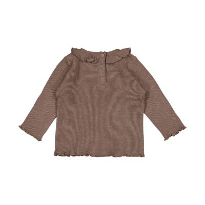 Feetje Better Together Longsleeve Rib Shirt - Maat 56 - Bruin Melange