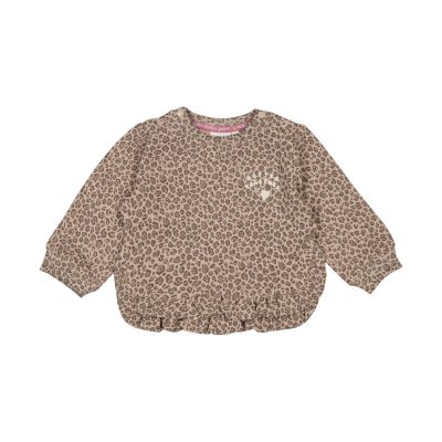 Feetje Better Together Print Sweater - Maat 56 - Taupe Melange