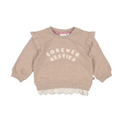 Feetje Better Together Sweater - Maat 68 - Taupe Melange