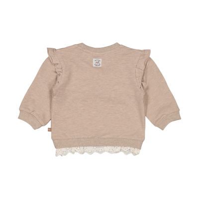 Feetje Better Together Sweater - Maat 68 - Taupe Melange